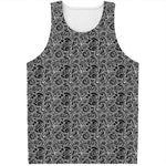 Black And White Octopus Tentacles Print Men's Tank Top