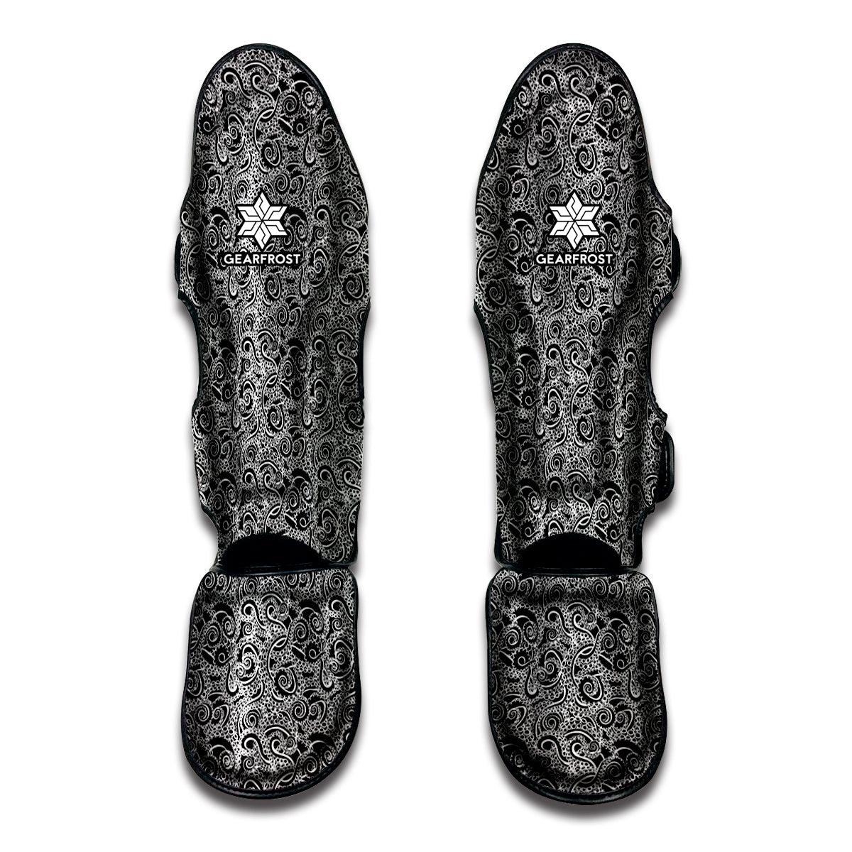 Black And White Octopus Tentacles Print Muay Thai Shin Guard