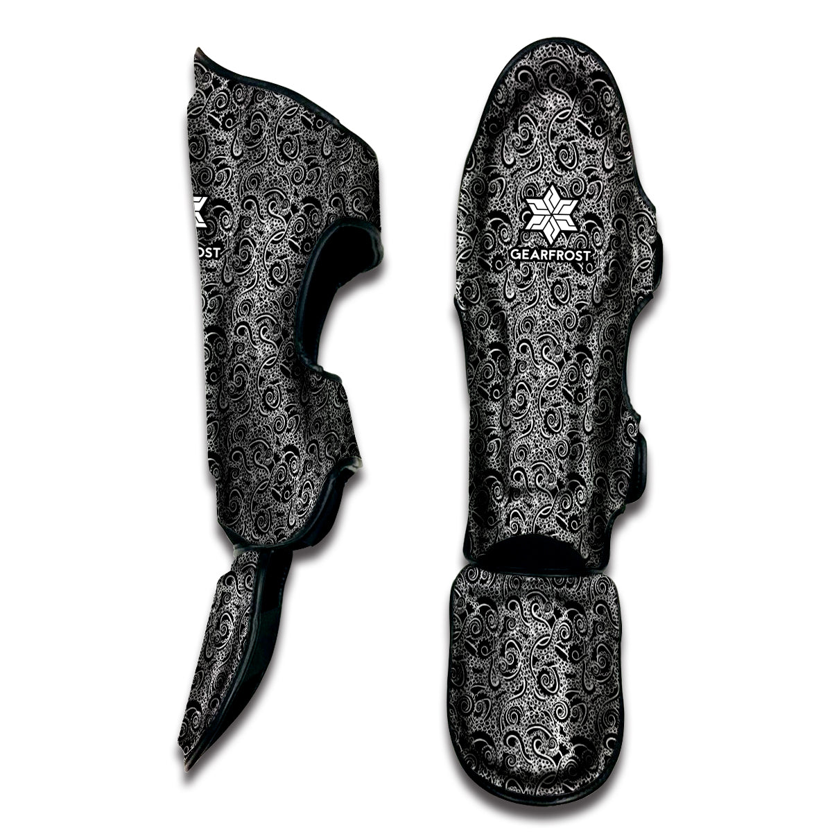 Black And White Octopus Tentacles Print Muay Thai Shin Guard