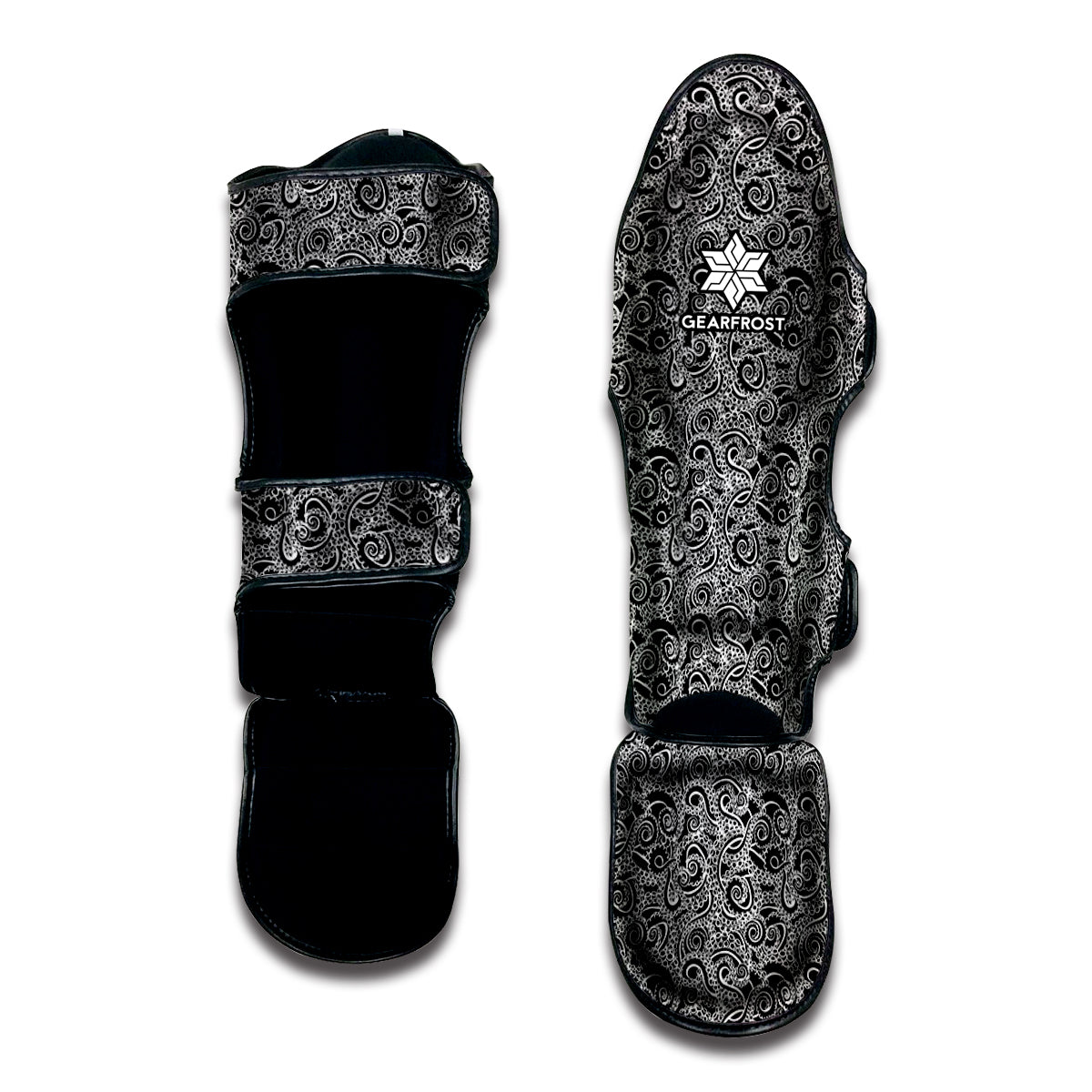 Black And White Octopus Tentacles Print Muay Thai Shin Guard
