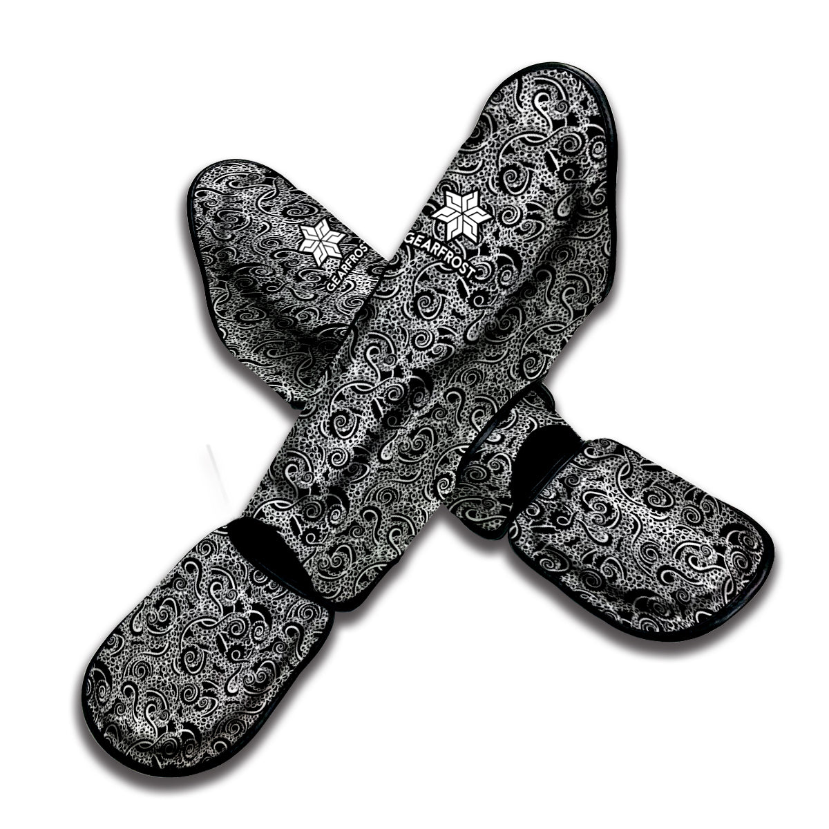 Black And White Octopus Tentacles Print Muay Thai Shin Guard