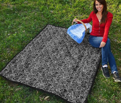 Black And White Octopus Tentacles Print Quilt