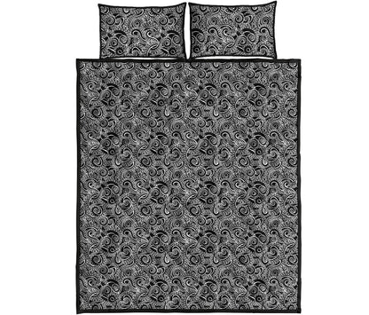 Black And White Octopus Tentacles Print Quilt Bed Set