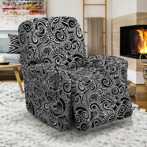 Black And White Octopus Tentacles Print Recliner Slipcover