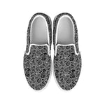 Black And White Octopus Tentacles Print White Slip On Shoes