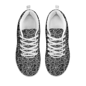 Black And White Octopus Tentacles Print White Sneakers