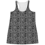 Black And White Octopus Tentacles Print Women's Racerback Tank Top