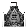 Black And White Odin With Crows Print Apron