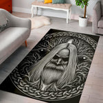 Black And White Odin With Crows Print Area Rug