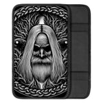 Black And White Odin With Crows Print Car Center Console Cover