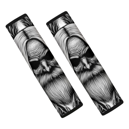 Black And White Odin With Crows Print Car Seat Belt Covers
