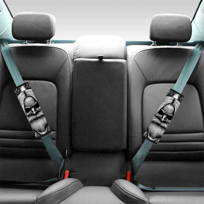 Black And White Odin With Crows Print Car Seat Belt Covers