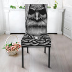 Black And White Odin With Crows Print Dining Chair Slipcover