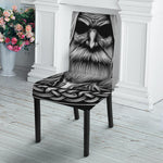 Black And White Odin With Crows Print Dining Chair Slipcover