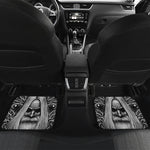 Black And White Odin With Crows Print Front and Back Car Floor Mats