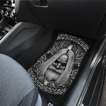 Black And White Odin With Crows Print Front and Back Car Floor Mats