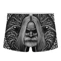 Black And White Odin With Crows Print Men's Boxer Briefs