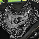 Black And White Odin With Crows Print Pet Car Back Seat Cover