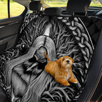 Black And White Odin With Crows Print Pet Car Back Seat Cover