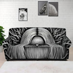 Black And White Odin With Crows Print Sofa Cover