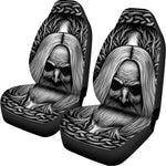 Black And White Odin With Crows Print Universal Fit Car Seat Covers