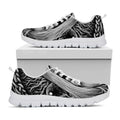Black And White Odin With Crows Print White Running Shoes