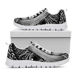 Black And White Odin With Crows Print White Sneakers