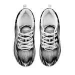 Black And White Odin With Crows Print White Sneakers