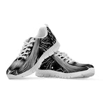 Black And White Odin With Crows Print White Sneakers