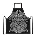 Black And White Odin With Wolfs Print Apron