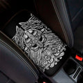 Black And White Odin With Wolfs Print Car Center Console Cover