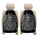 Black And White Odin With Wolfs Print Car Seat Organizers