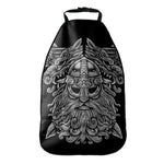 Black And White Odin With Wolfs Print Car Seat Organizers