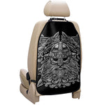 Black And White Odin With Wolfs Print Car Seat Organizers