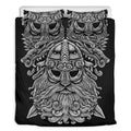 Black And White Odin With Wolfs Print Duvet Cover Bedding Set