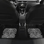 Black And White Odin With Wolfs Print Front and Back Car Floor Mats