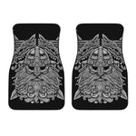 Black And White Odin With Wolfs Print Front Car Floor Mats