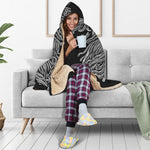 Black And White Odin With Wolfs Print Hooded Blanket
