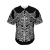 Black And White Odin With Wolfs Print Men's Baseball Jersey