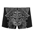 Black And White Odin With Wolfs Print Men's Boxer Briefs