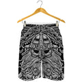 Black And White Odin With Wolfs Print Men's Shorts
