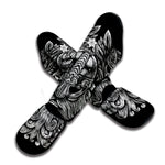 Black And White Odin With Wolfs Print Muay Thai Shin Guard