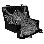 Black And White Odin With Wolfs Print Pet Car Back Seat Cover