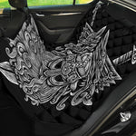Black And White Odin With Wolfs Print Pet Car Back Seat Cover