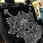 Black And White Odin With Wolfs Print Pet Car Back Seat Cover