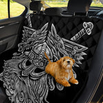 Black And White Odin With Wolfs Print Pet Car Back Seat Cover
