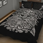Black And White Odin With Wolfs Print Quilt Bed Set