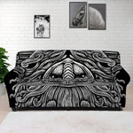 Black And White Odin With Wolfs Print Sofa Cover