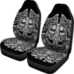 Black And White Odin With Wolfs Print Universal Fit Car Seat Covers