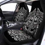 Black And White Odin With Wolfs Print Universal Fit Car Seat Covers